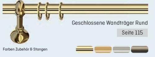 Vorhangstange Geschlossener Wandträger RUND