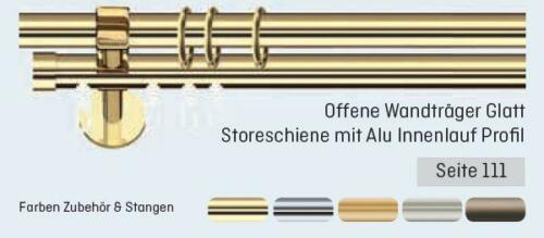 Vorhangstange Offener Wandträger GLATT- 2 Läufig